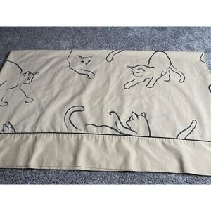 Vintage SpringMaid CAT WHISPURR Alex West Tan Black Full Sheet Set 4 Piece VGUC